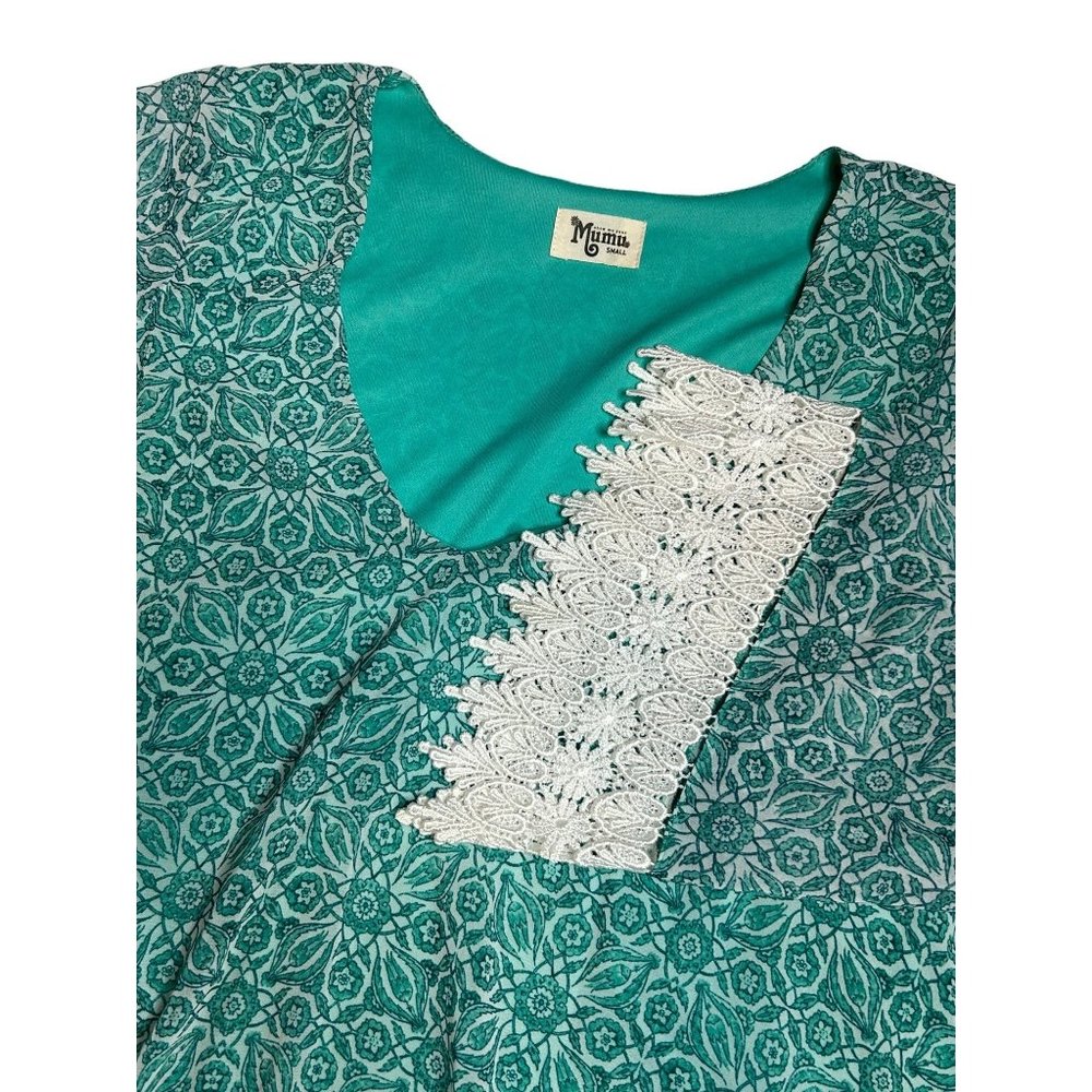Show Me Your MuMu Portabella Mini Dress Little Lady Teal Green Chiffon Women's S